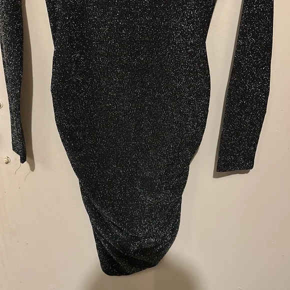 BLACK SEQUIN PARTY DRESS SIZE SMALL - Picture 3 of 4